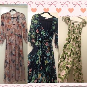 BUNDLE! 2 dresses and 1 wide leg jumpsuit size M